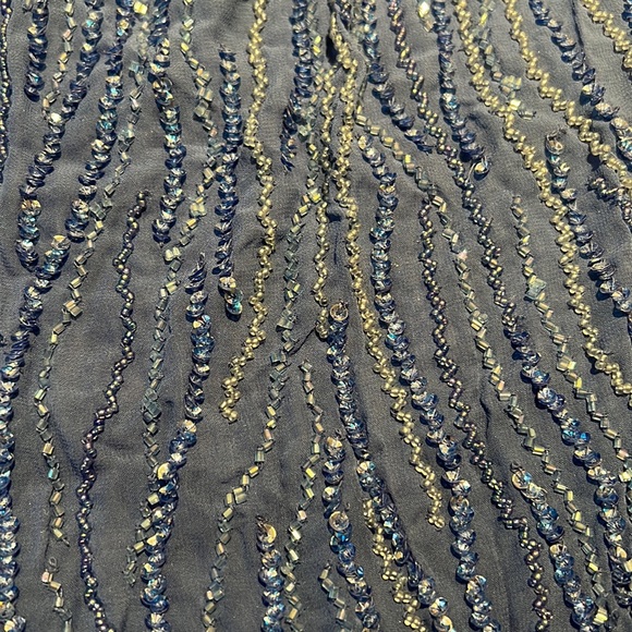 NWT, Parker beaded peacock blue short sleeve blouse - Picture 3 of 3